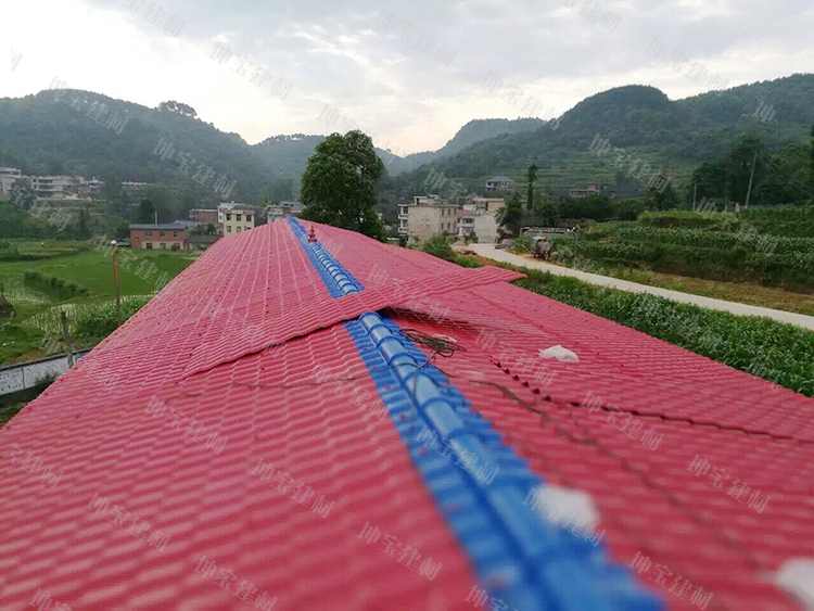 贵州小学屋顶平改坡使用合成树脂瓦完工照片